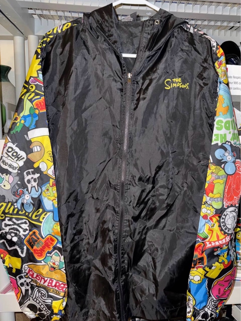 The Simpson Windbreaker Jacket Size M Zip Down Hooded 29 Long 20in Wide A18